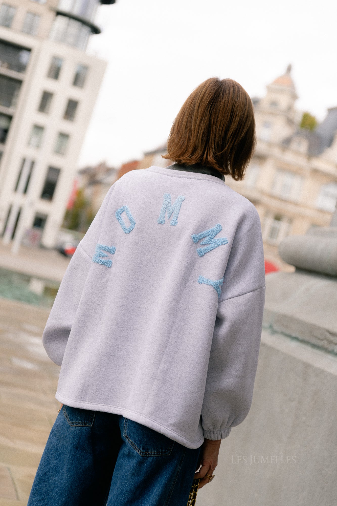 ORIGINAL Mommy sweater baby blue/light grey