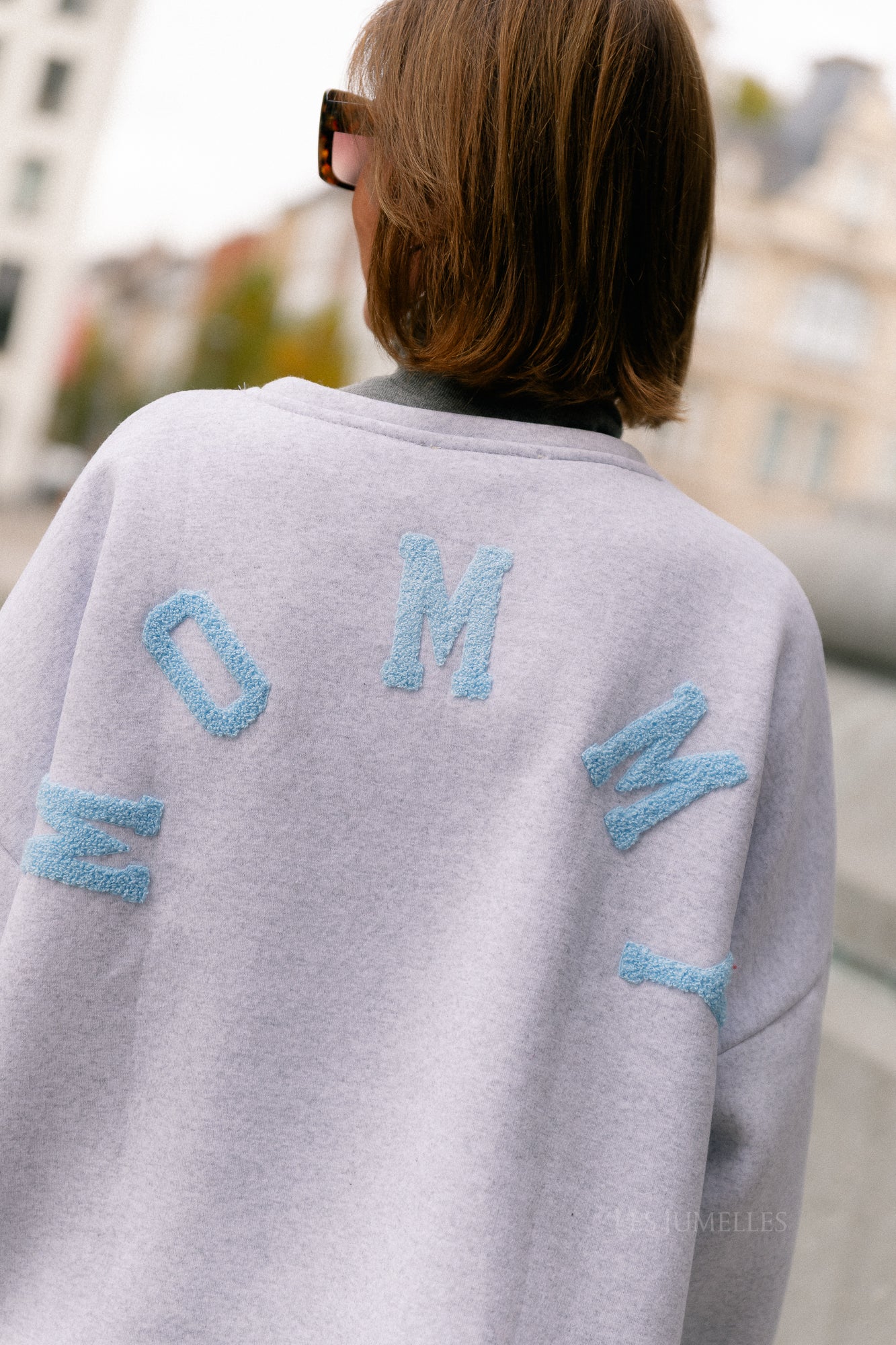 ORIGINAL Mommy sweater baby blue/light grey