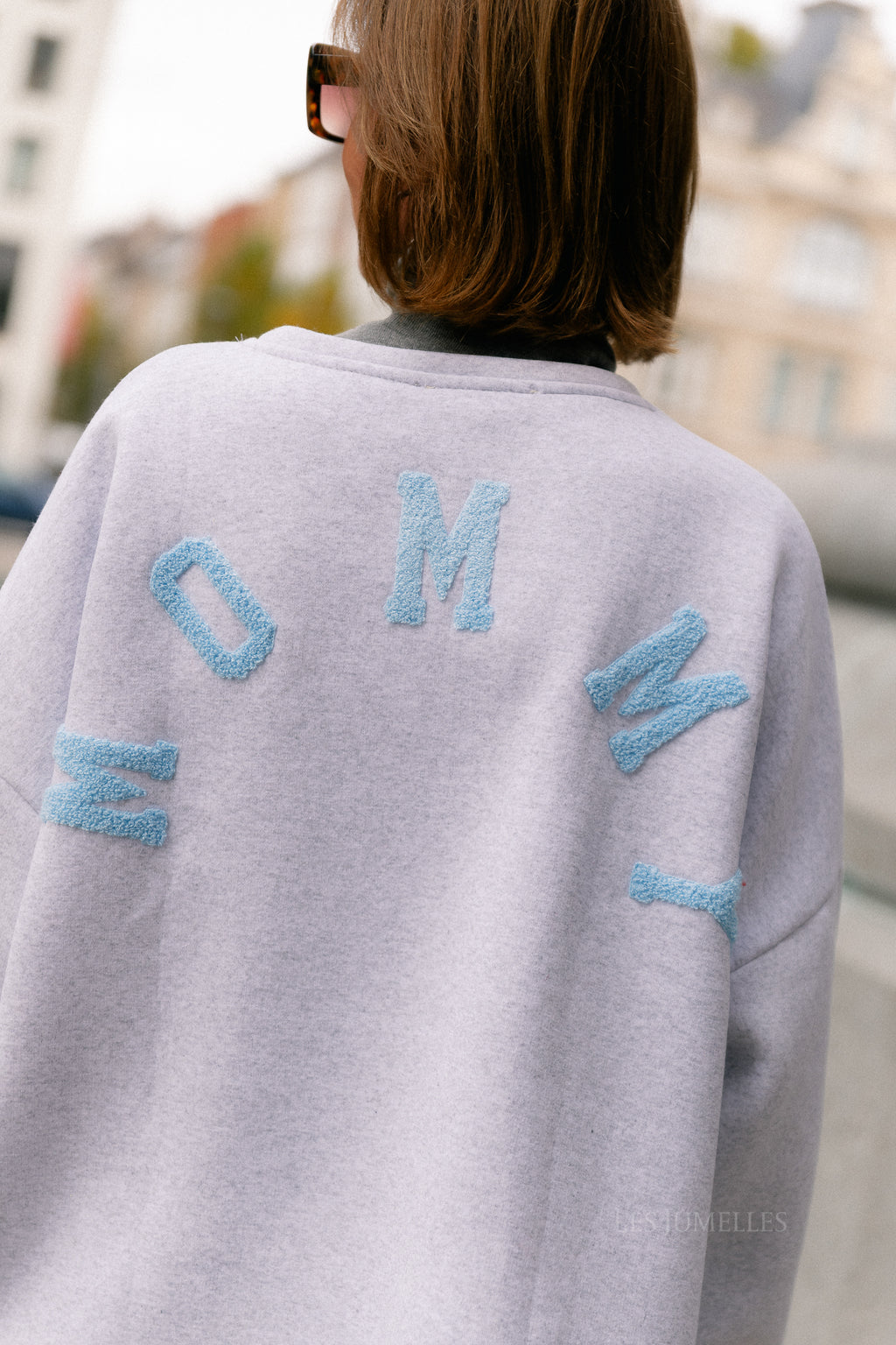 ORIGINAL Mommy sweater baby blue/light grey