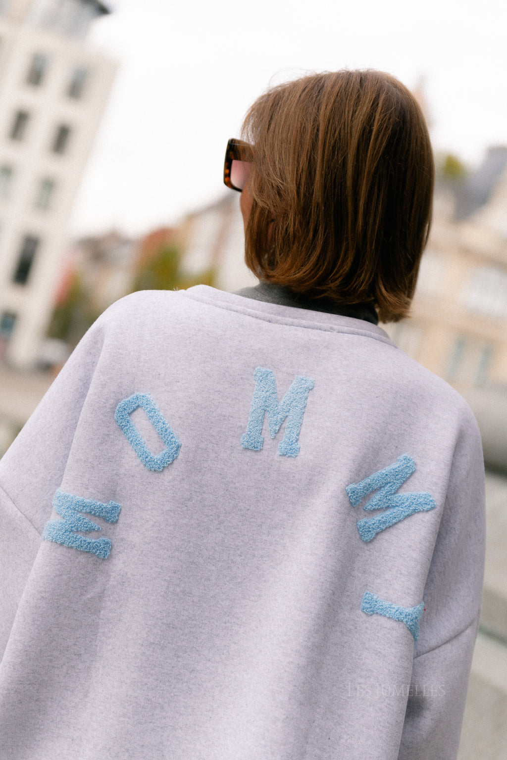 ORIGINAL Mommy sweater baby blue/light grey