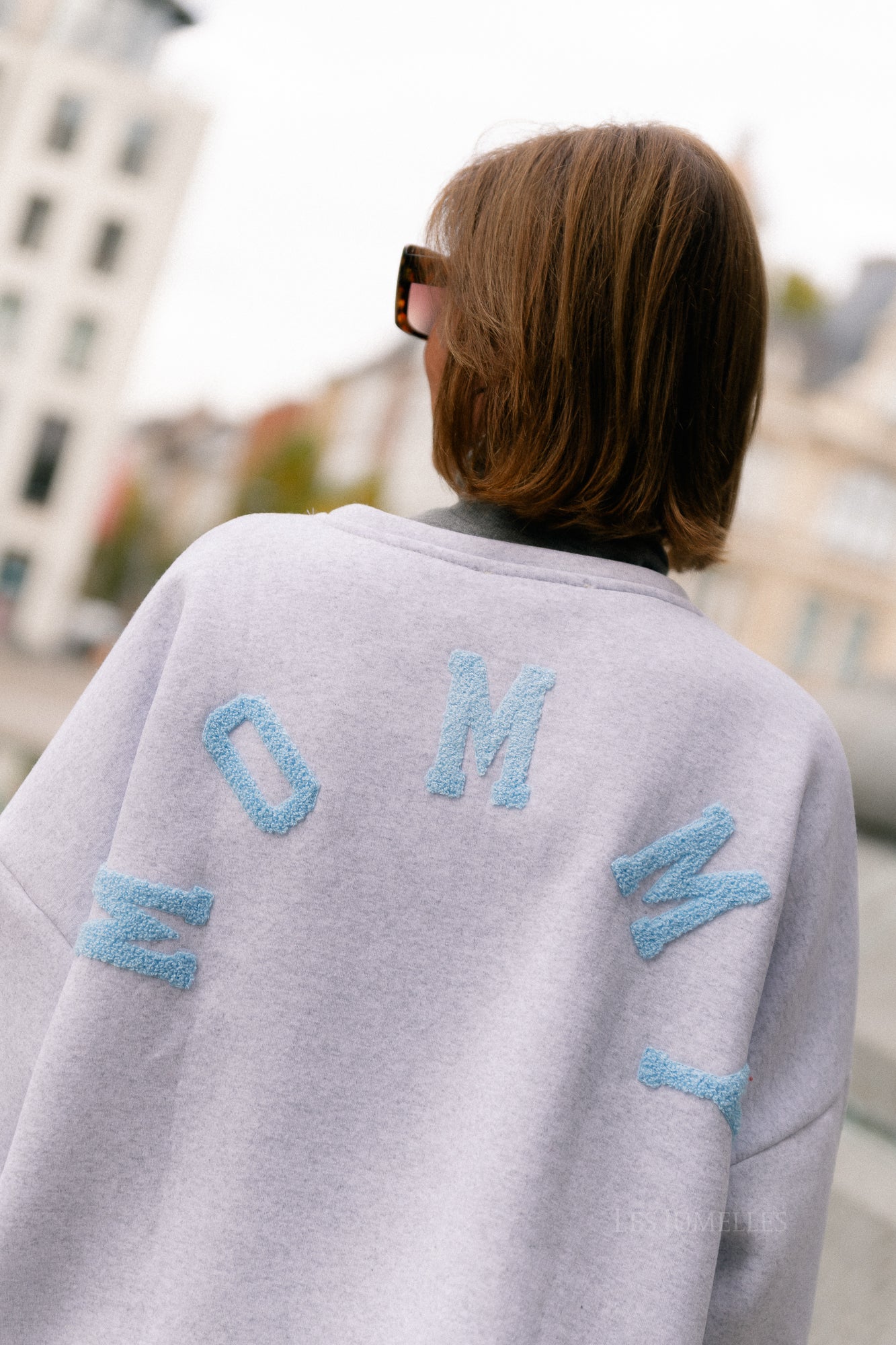 ORIGINAL Mommy sweater baby blue/light grey