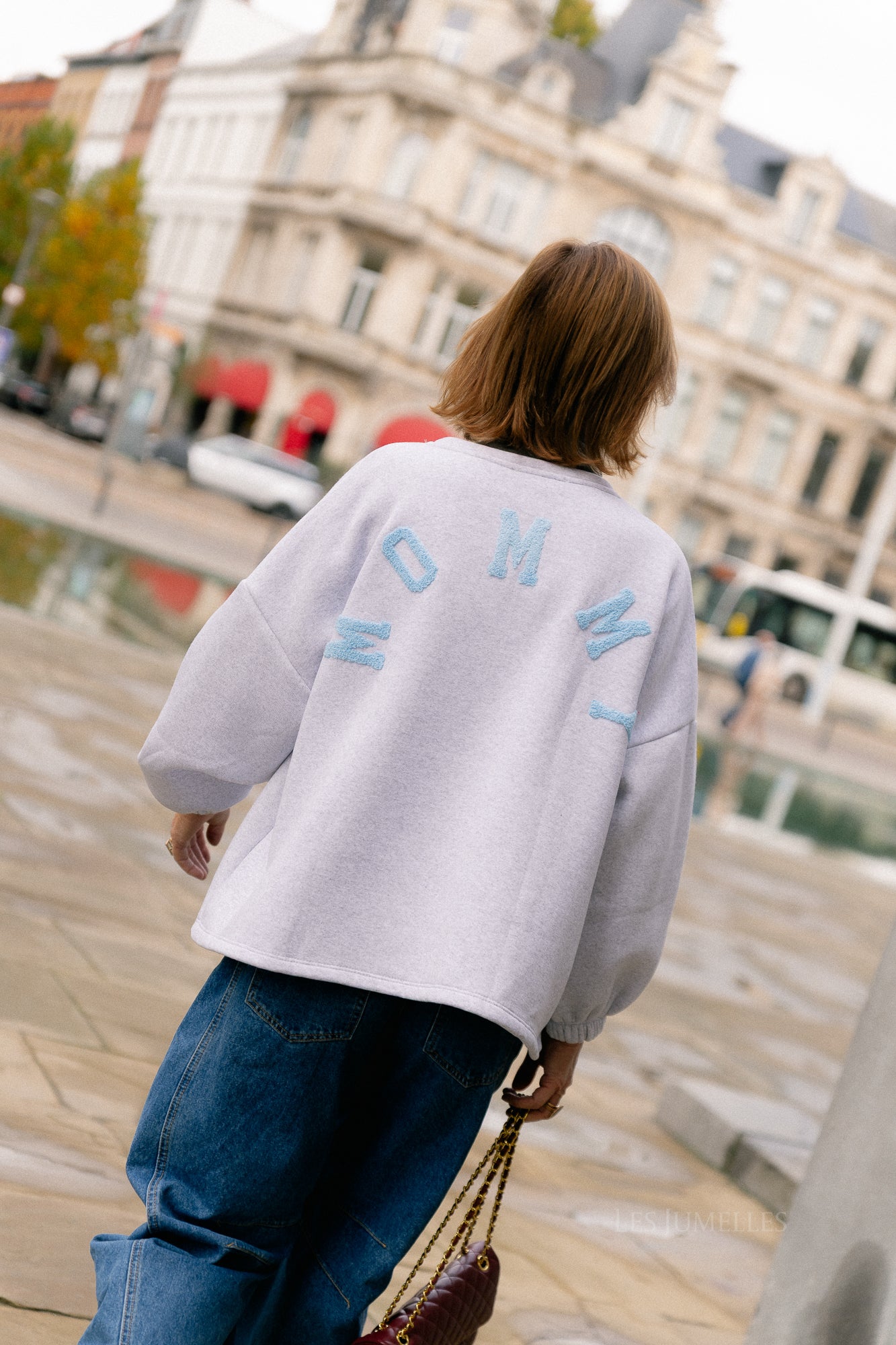 ORIGINAL Mommy sweater baby blue/light grey
