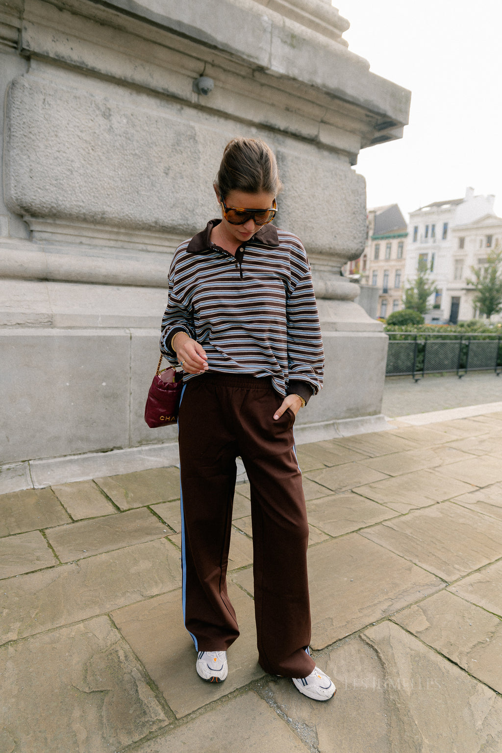 Isla track pants chocolate brown