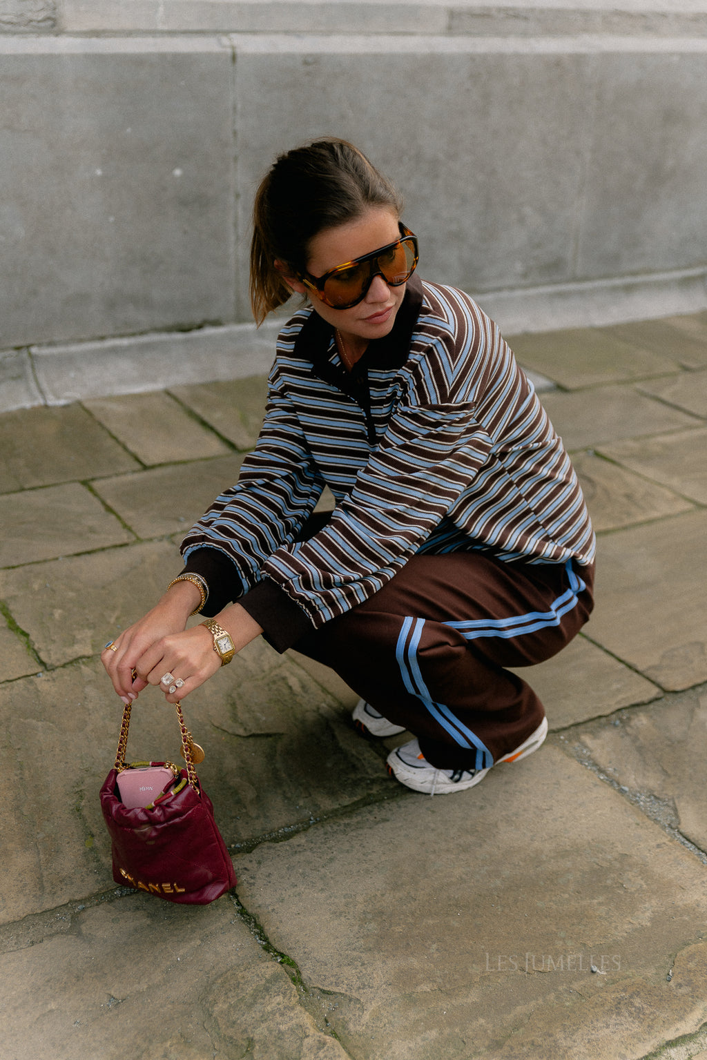 Isla track pants chocolate brown