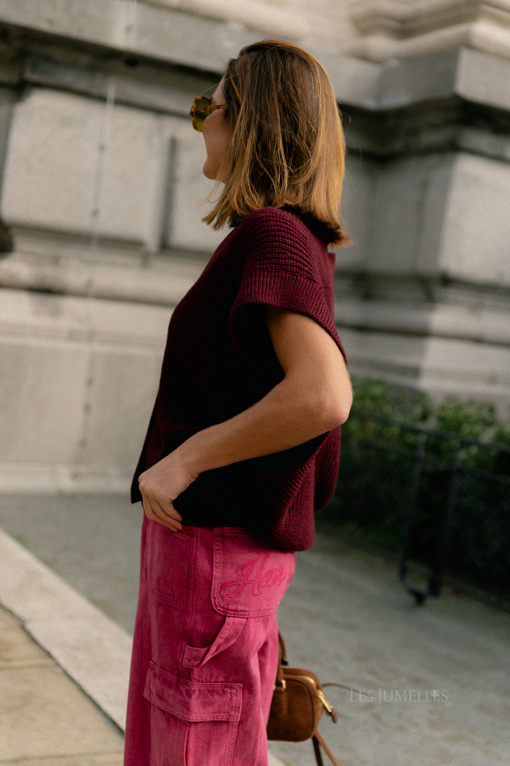 Félicia SS gilet burgundy