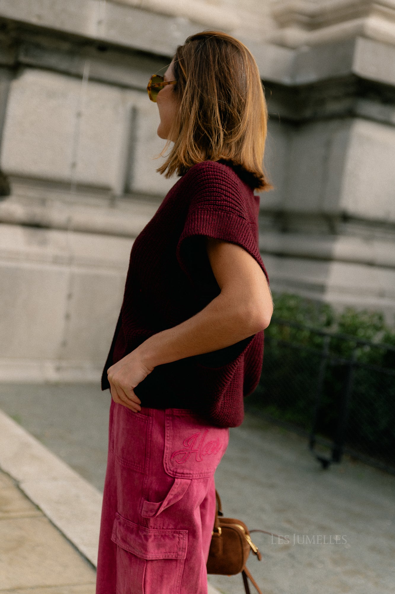 Félicia SS gilet burgundy