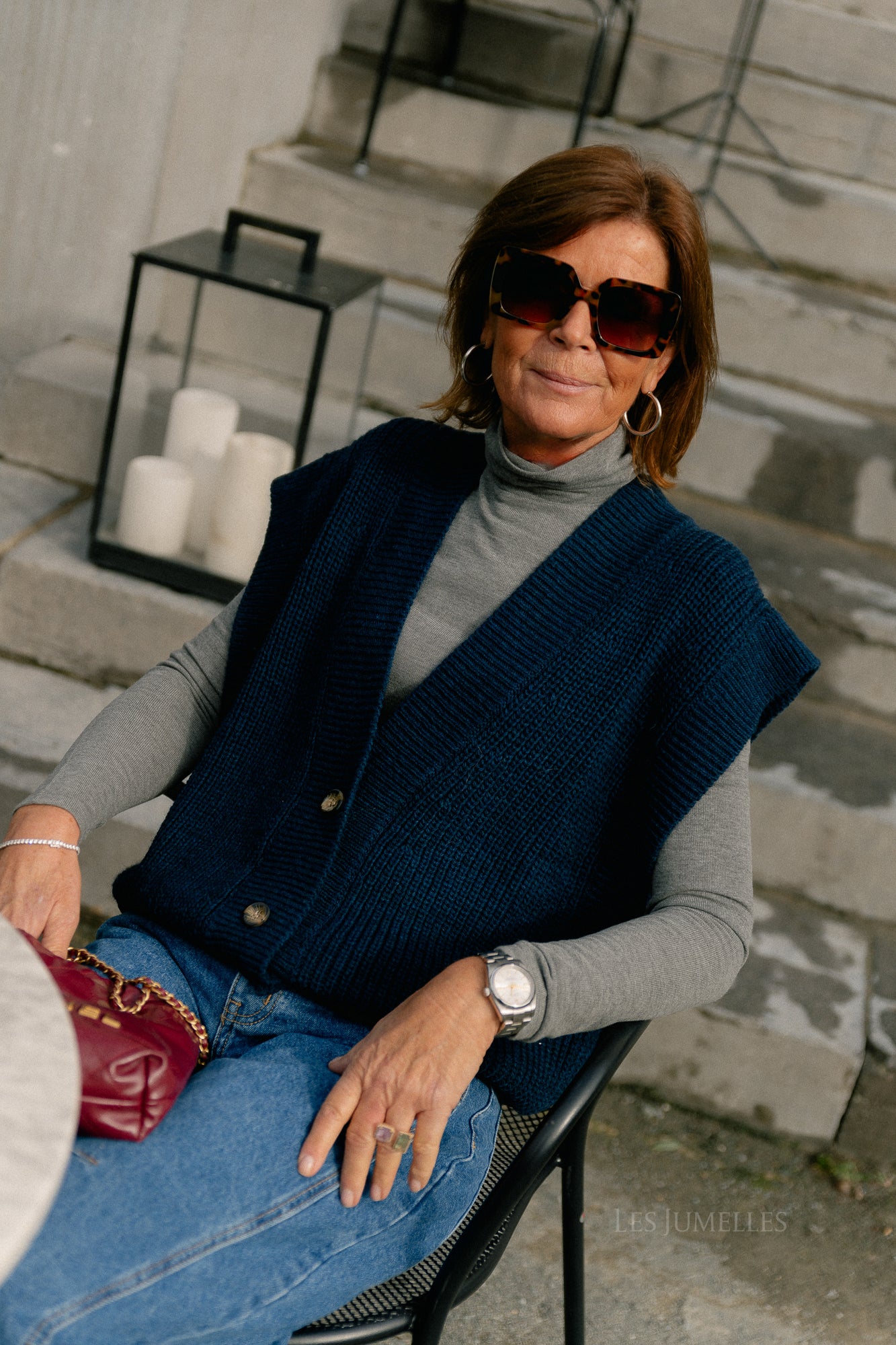 Félicia SS gilet navy