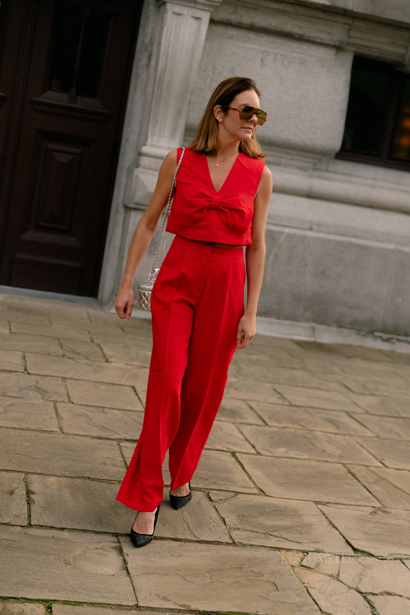 Sabrina top poppy red