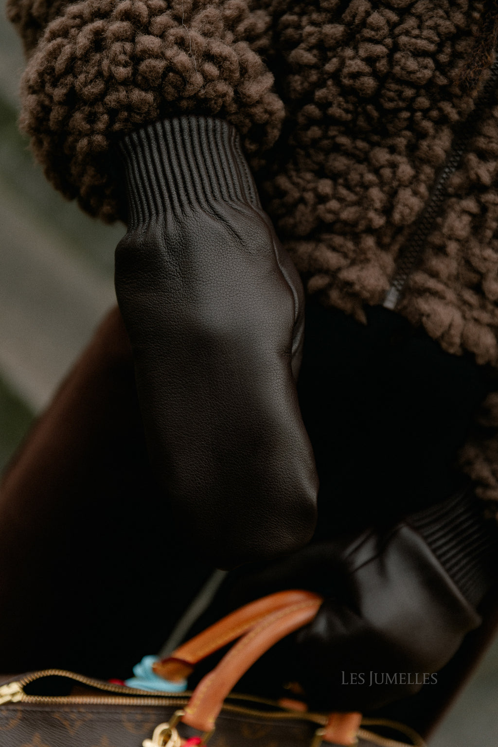 SLFOlga padded leather mittens