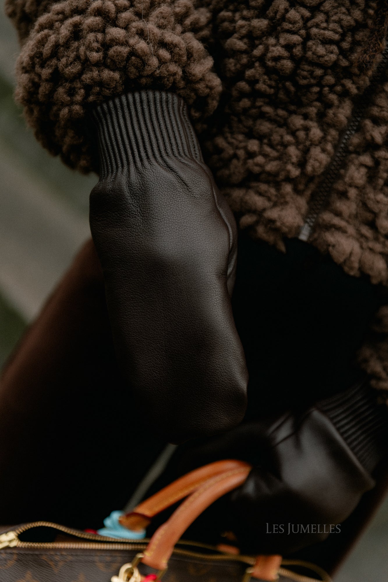 SLFOlga padded leather mittens
