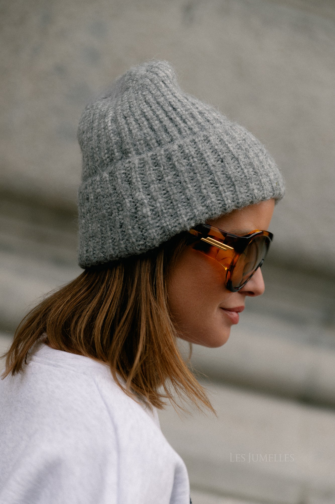 VINara knit beanie light grey melange