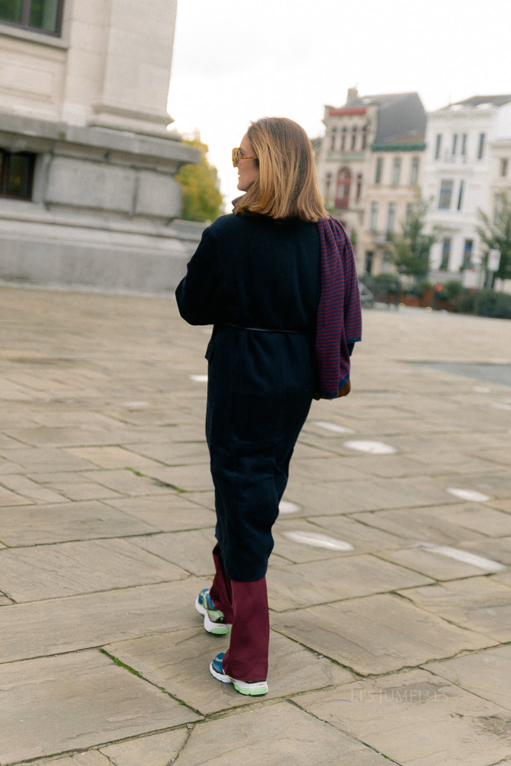 Leana wool coat night sky