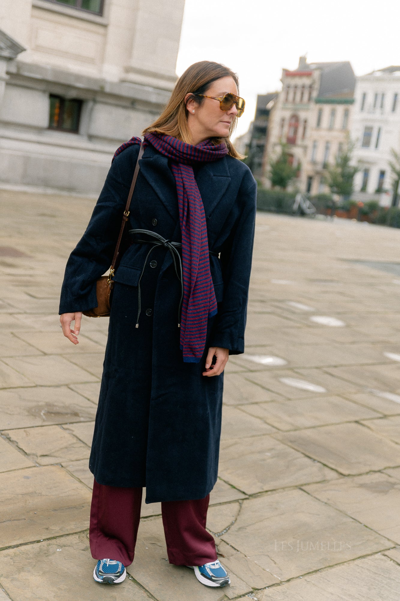 Leana wool coat night sky