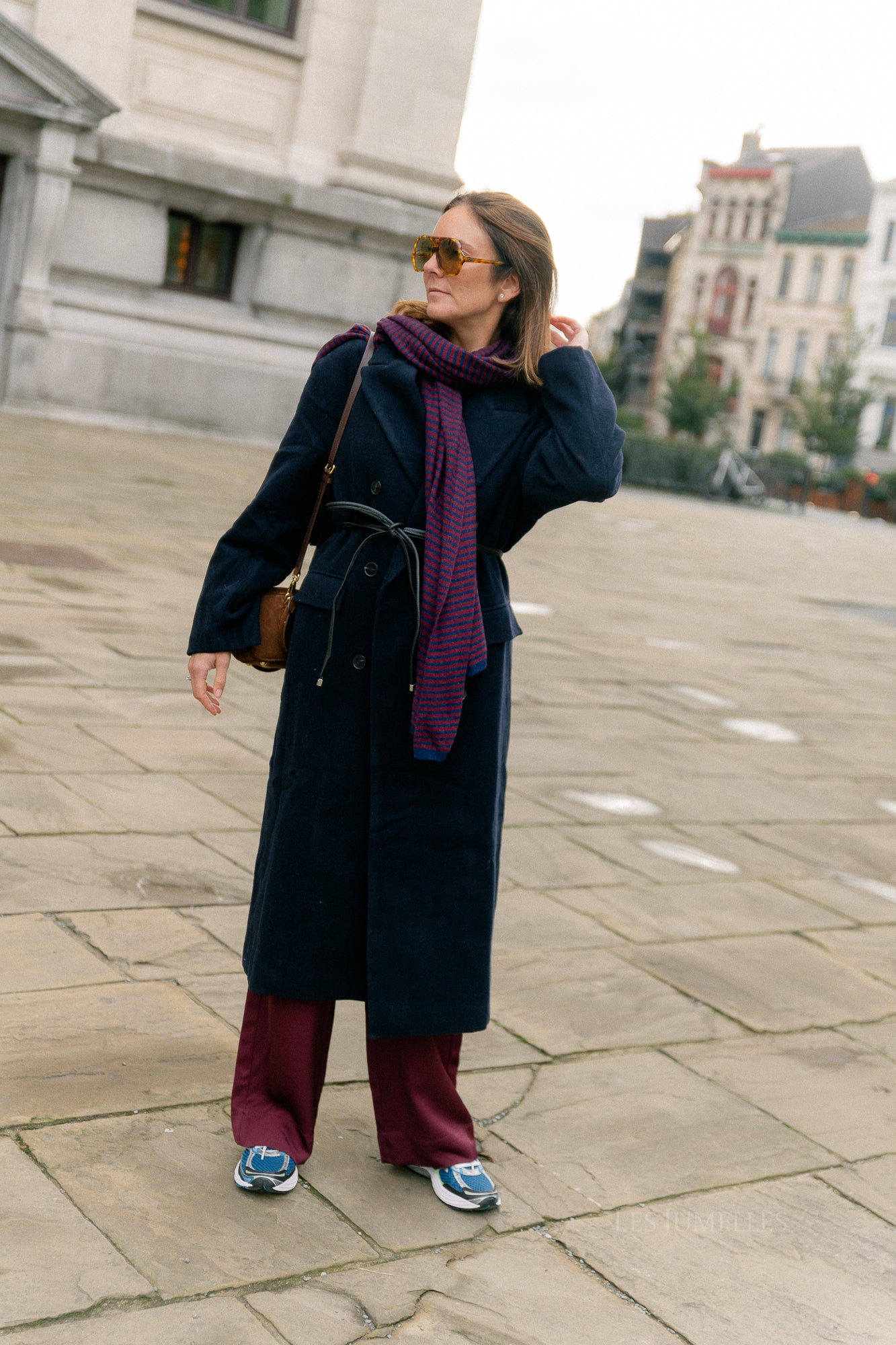 Leana wool coat night sky