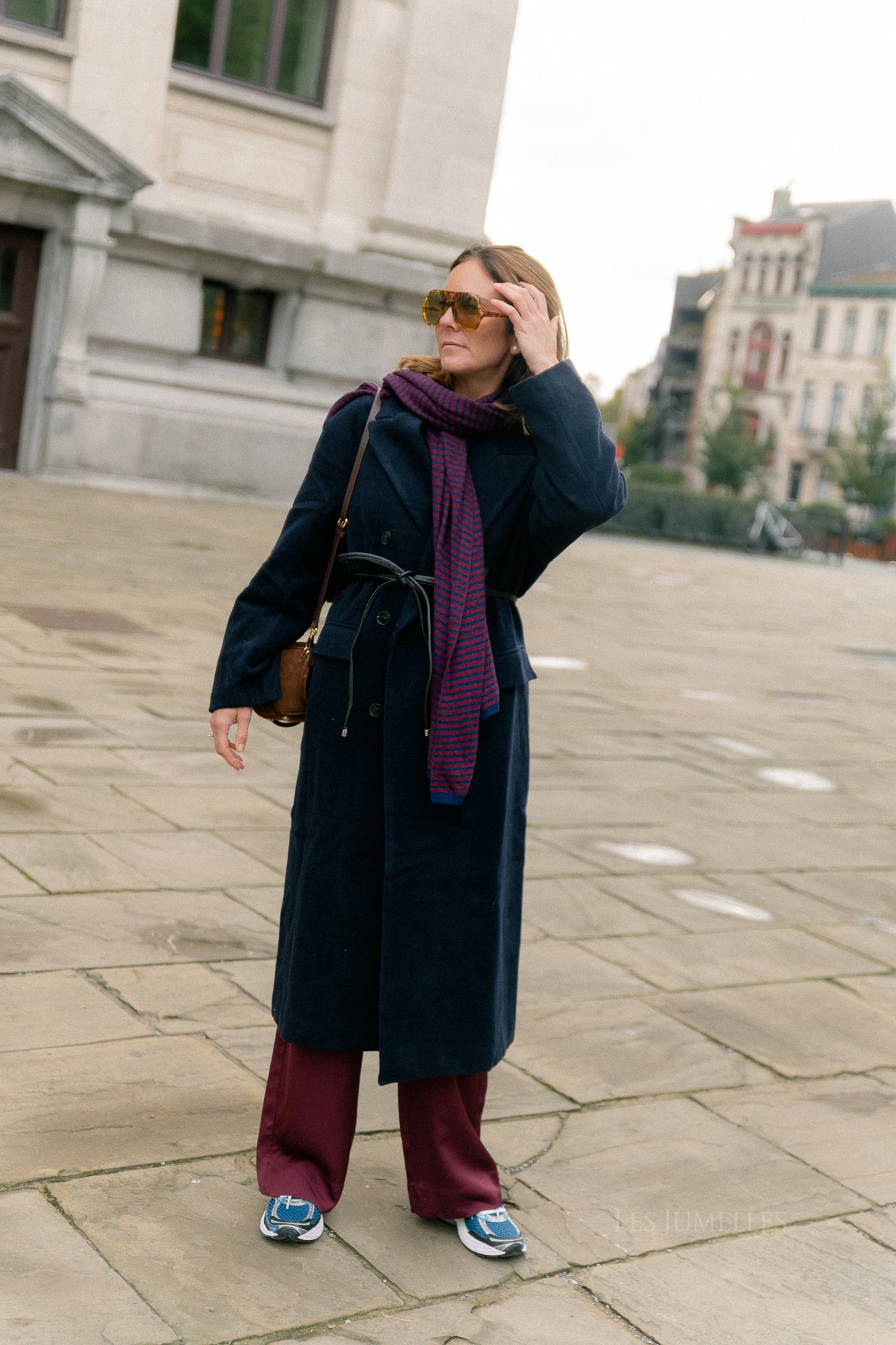 Leana wool coat night sky