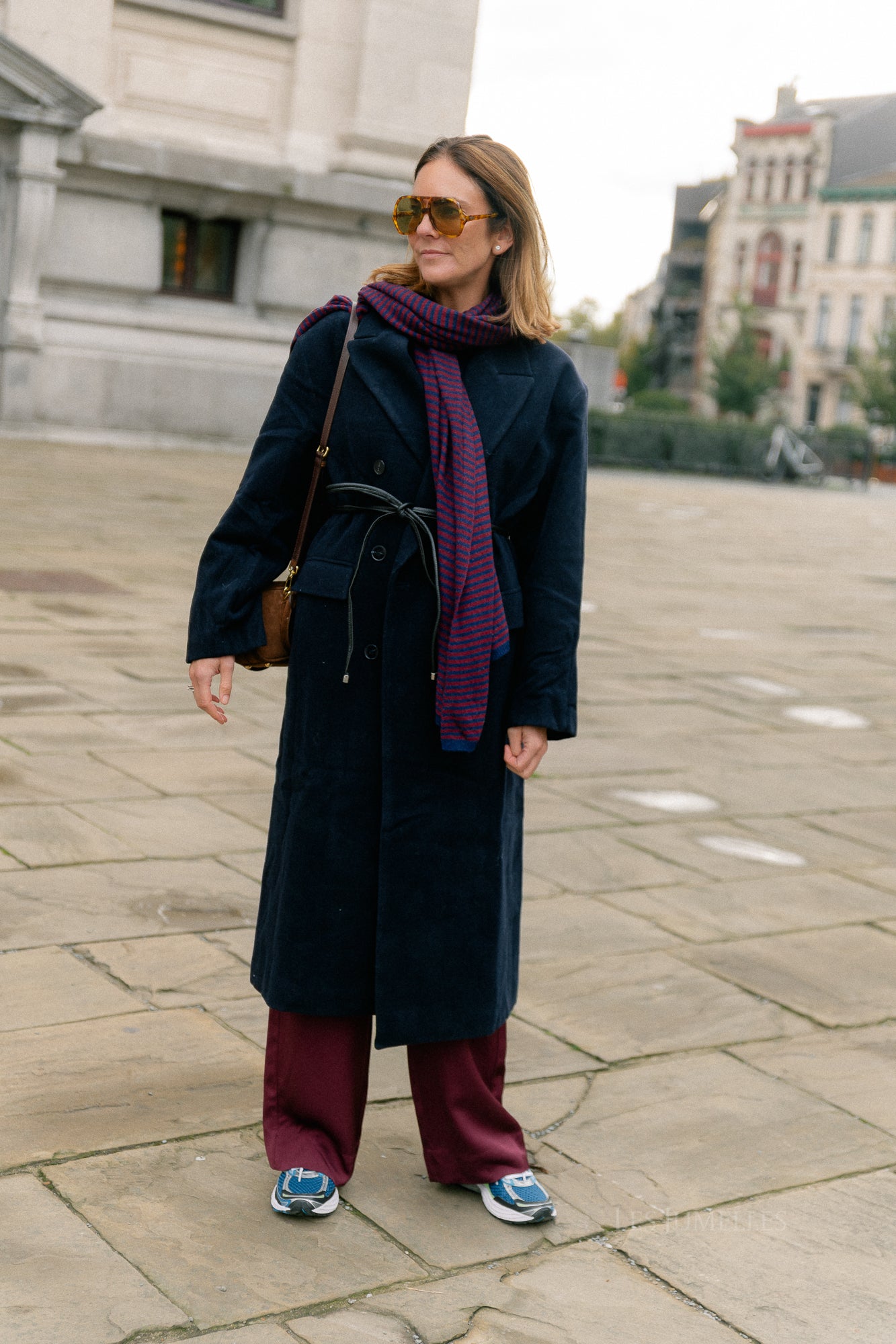 Leana wool coat night sky