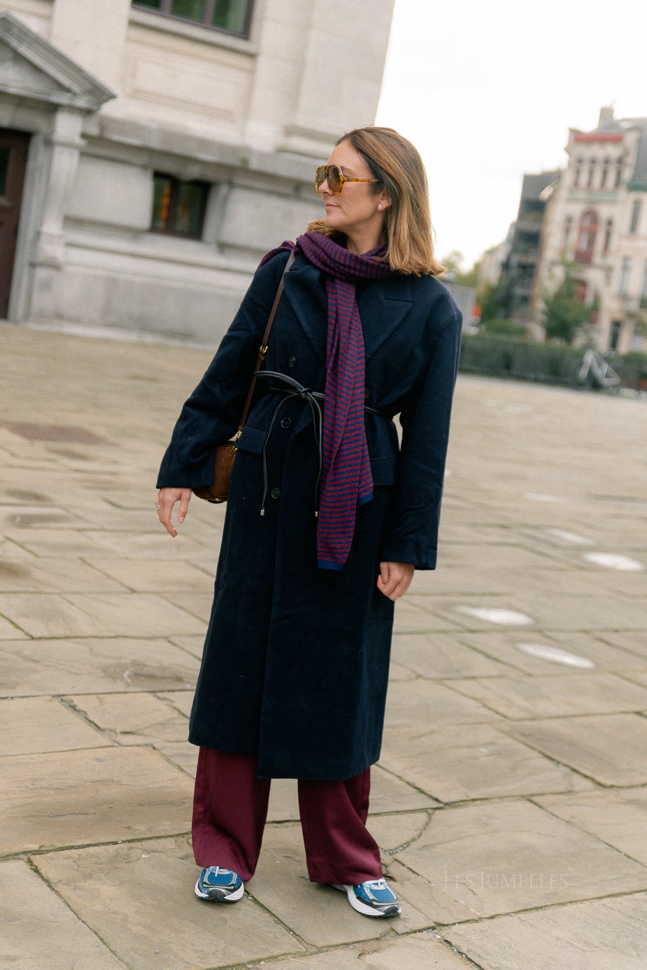 Leana wool coat night sky