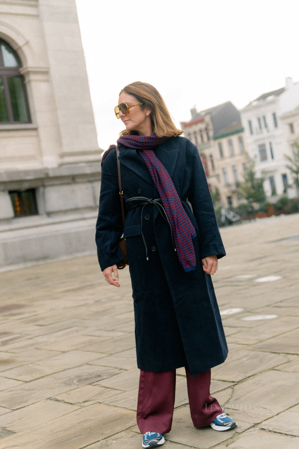 Leana wool coat night sky