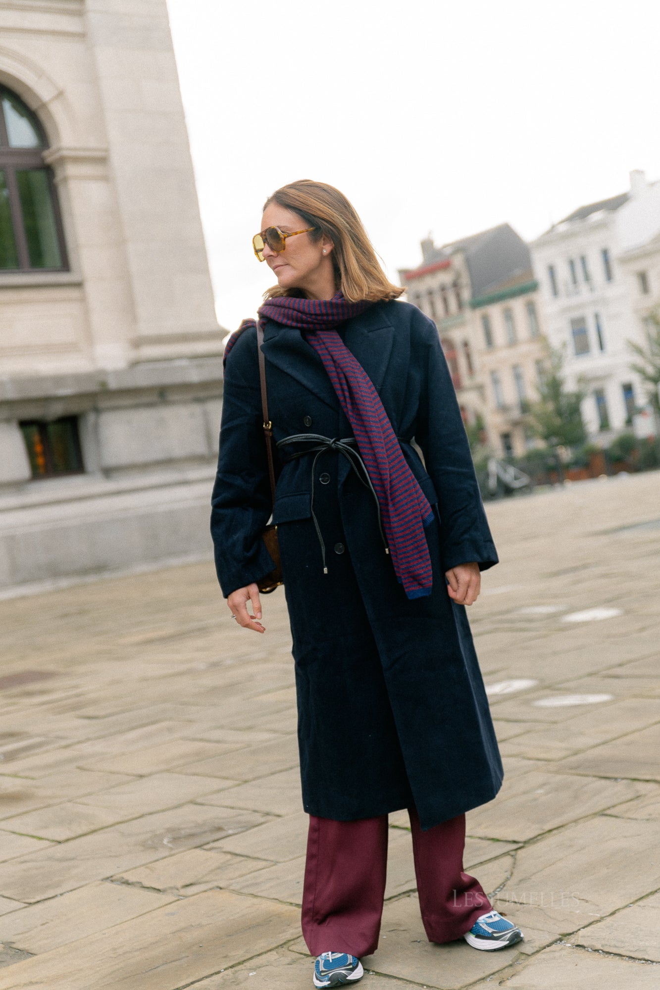 Leana wool coat night sky