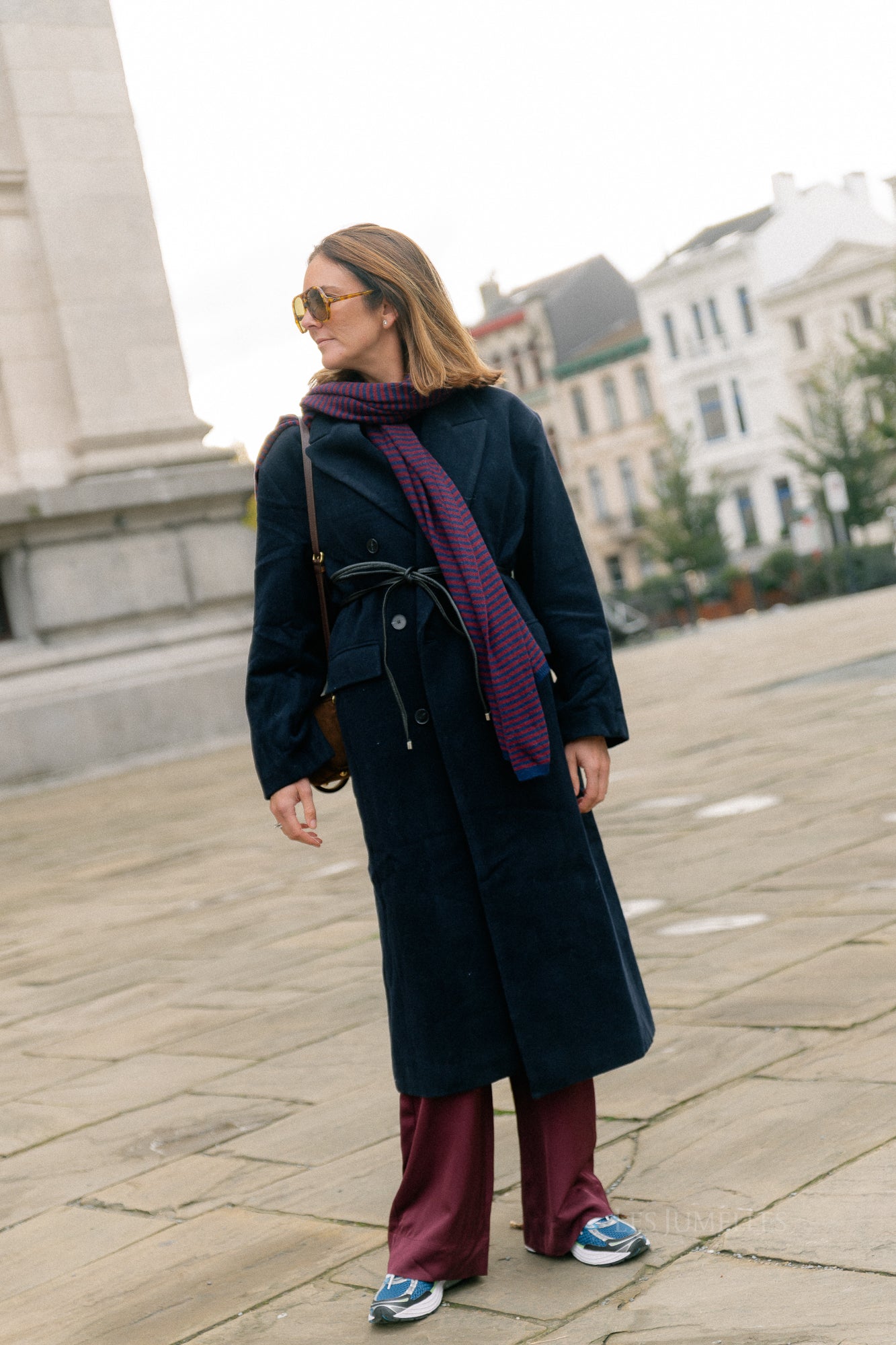 Leana wool coat night sky