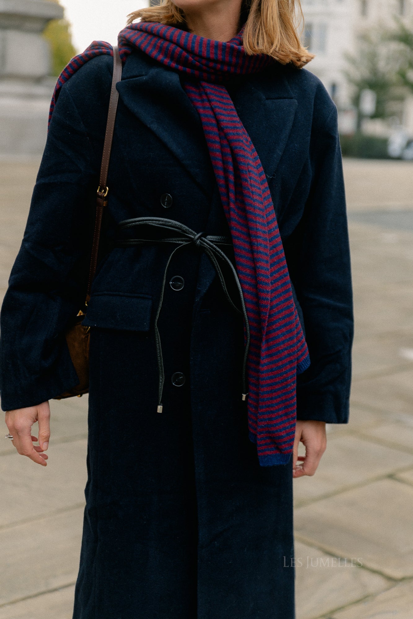 Leana wool coat night sky