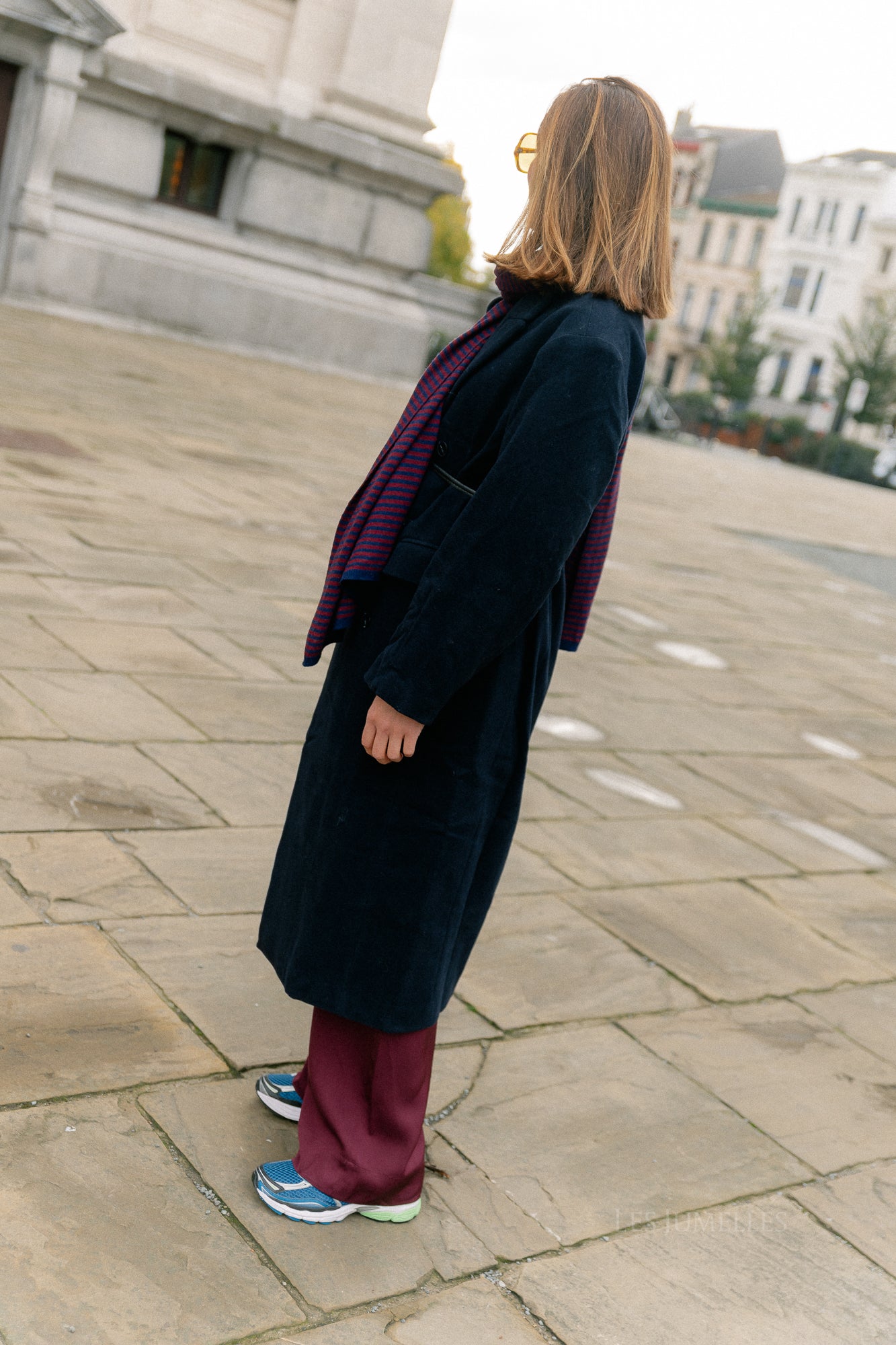Leana wool coat night sky