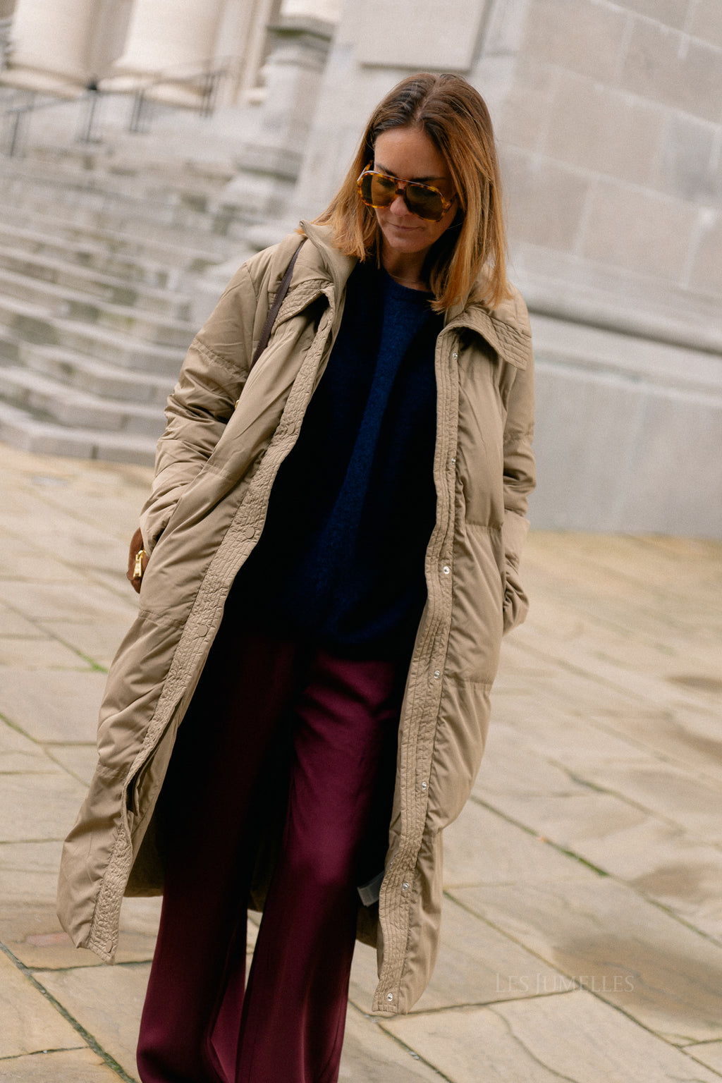 YASSevina down coat sepia tint