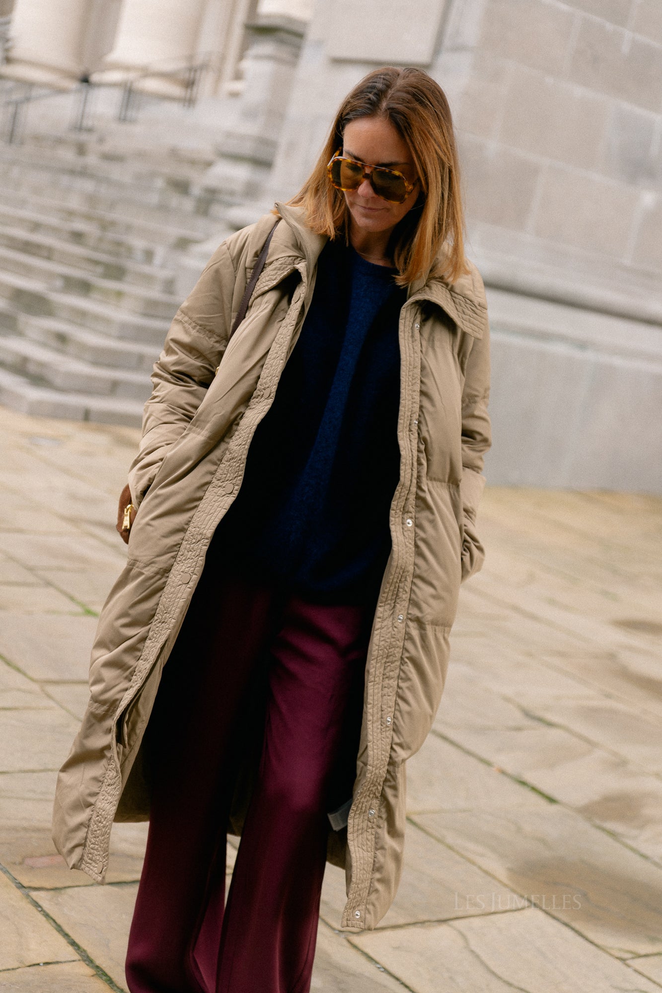 YASSevina down coat sepia tint