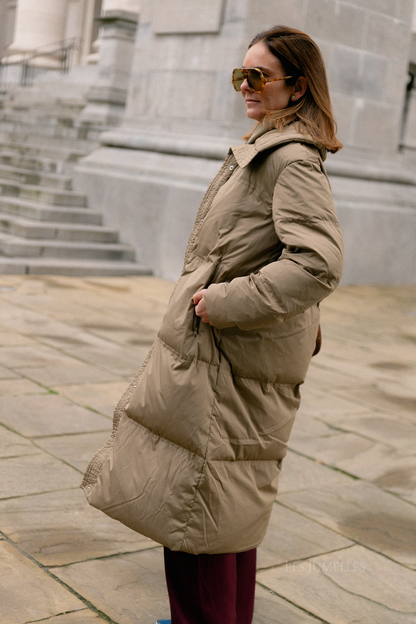 YASSevina down coat sepia tint