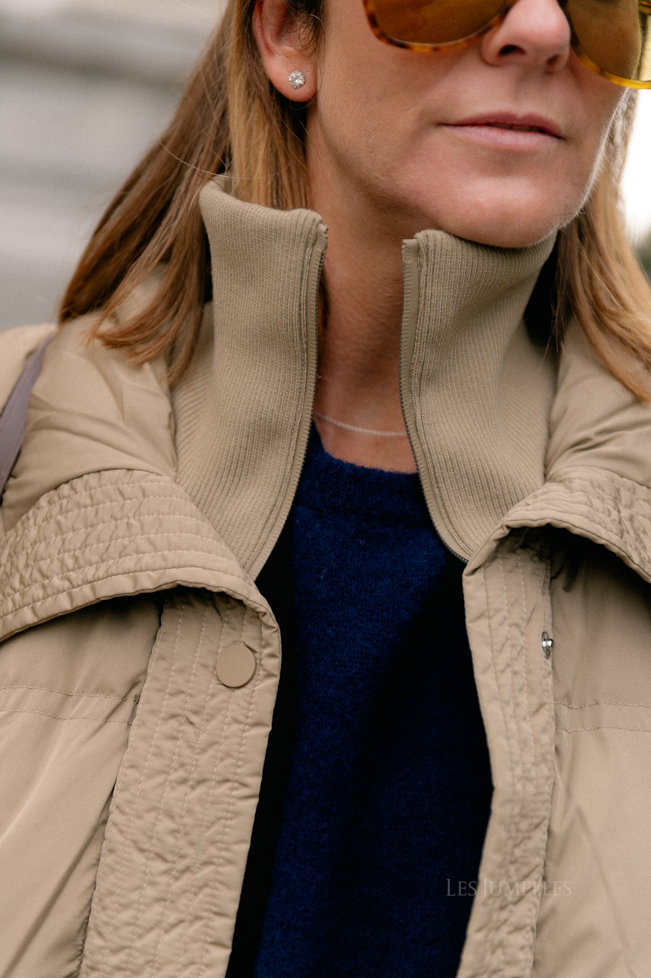 YASSevina down coat sepia tint