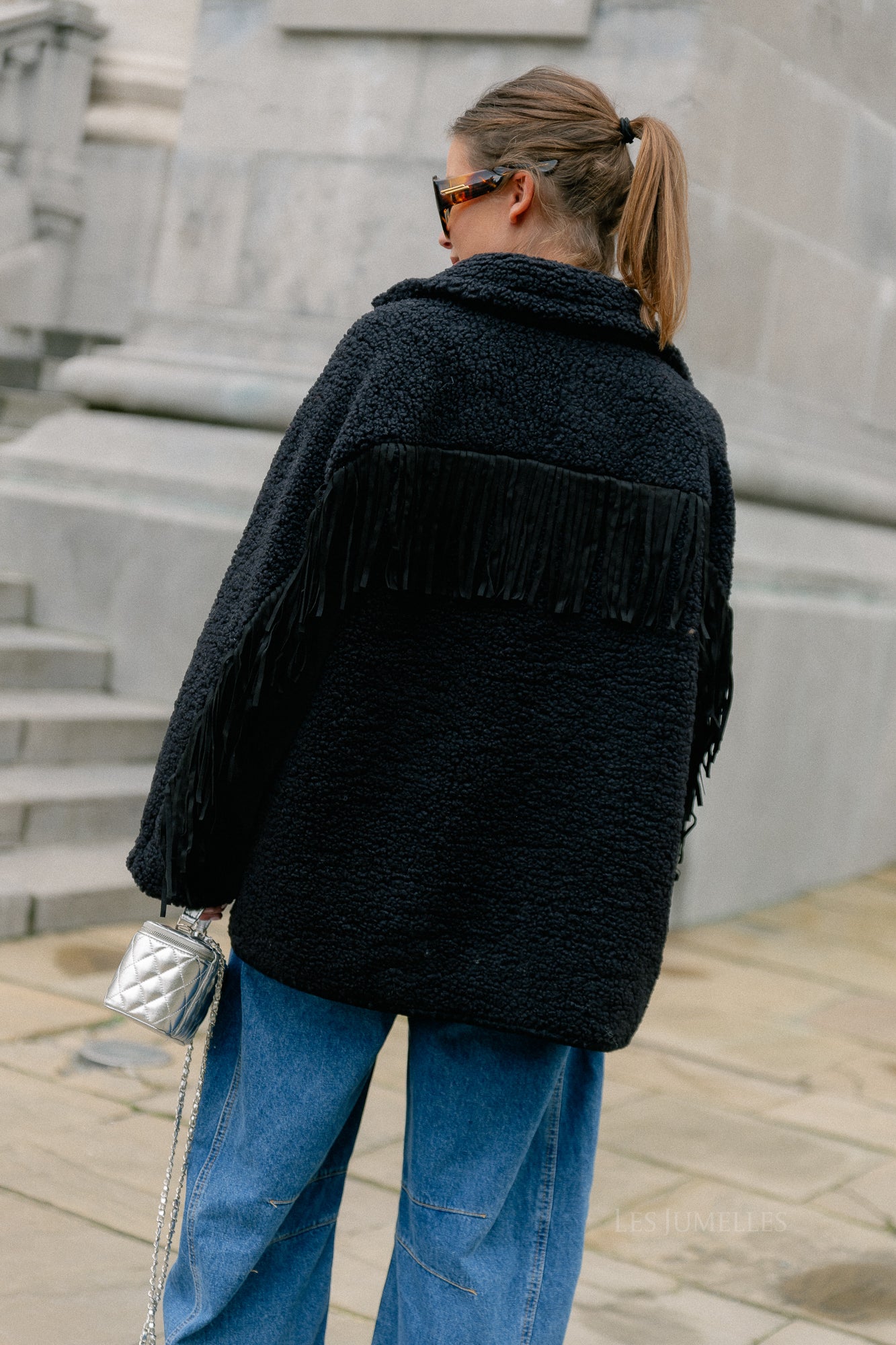 YASFina LS fringe jacket black