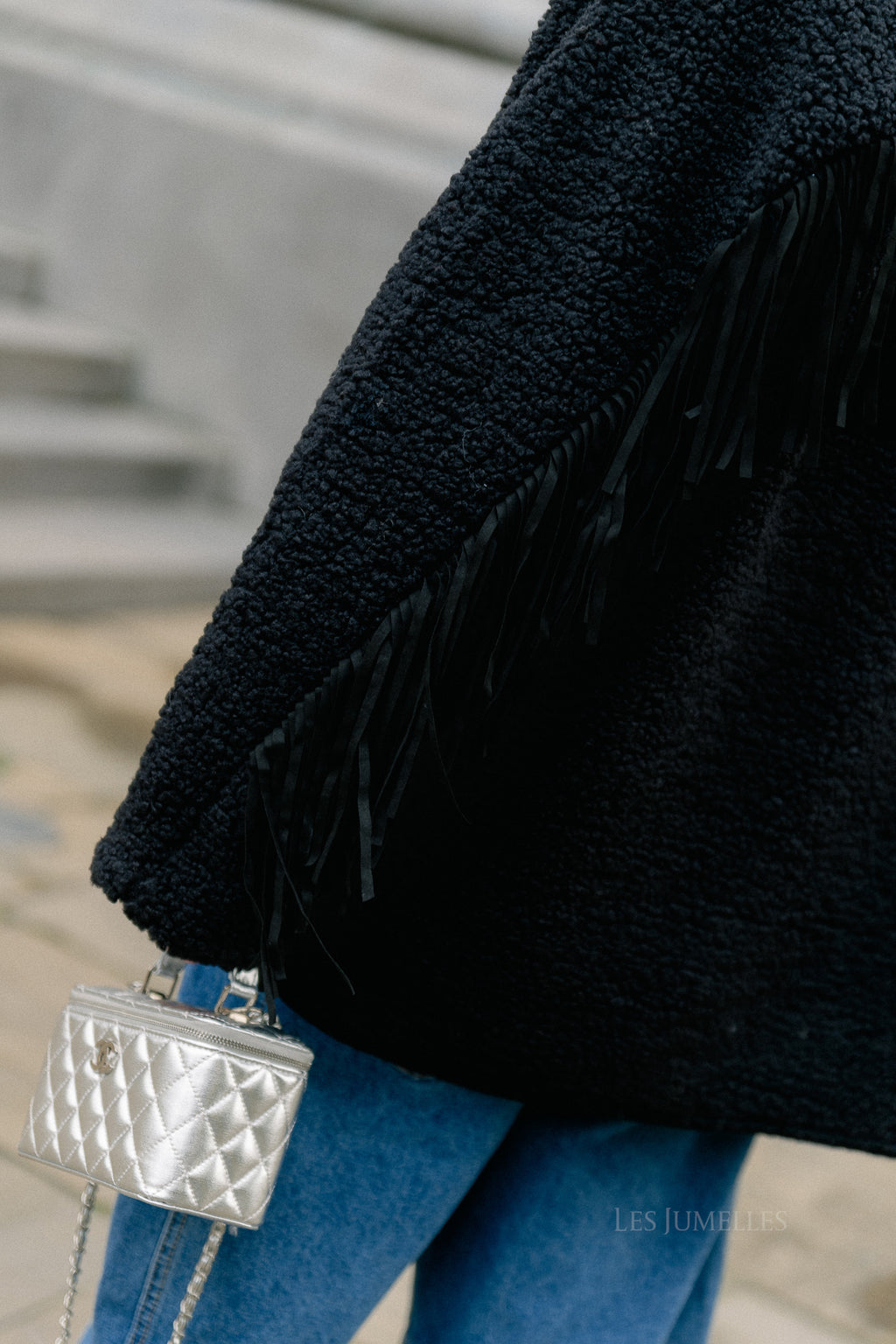 YASFina LS fringe jacket black