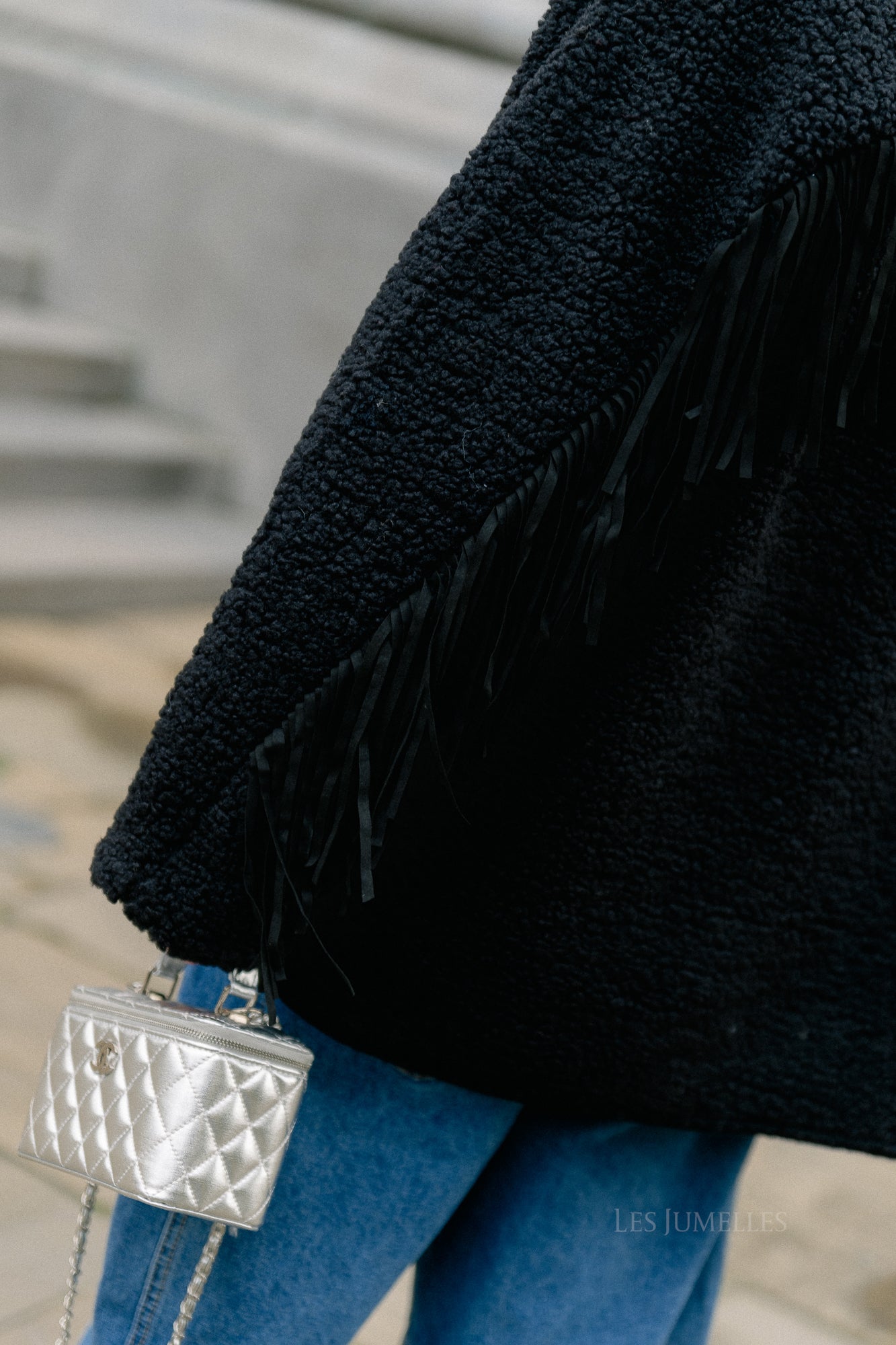 YASFina LS fringe jacket black