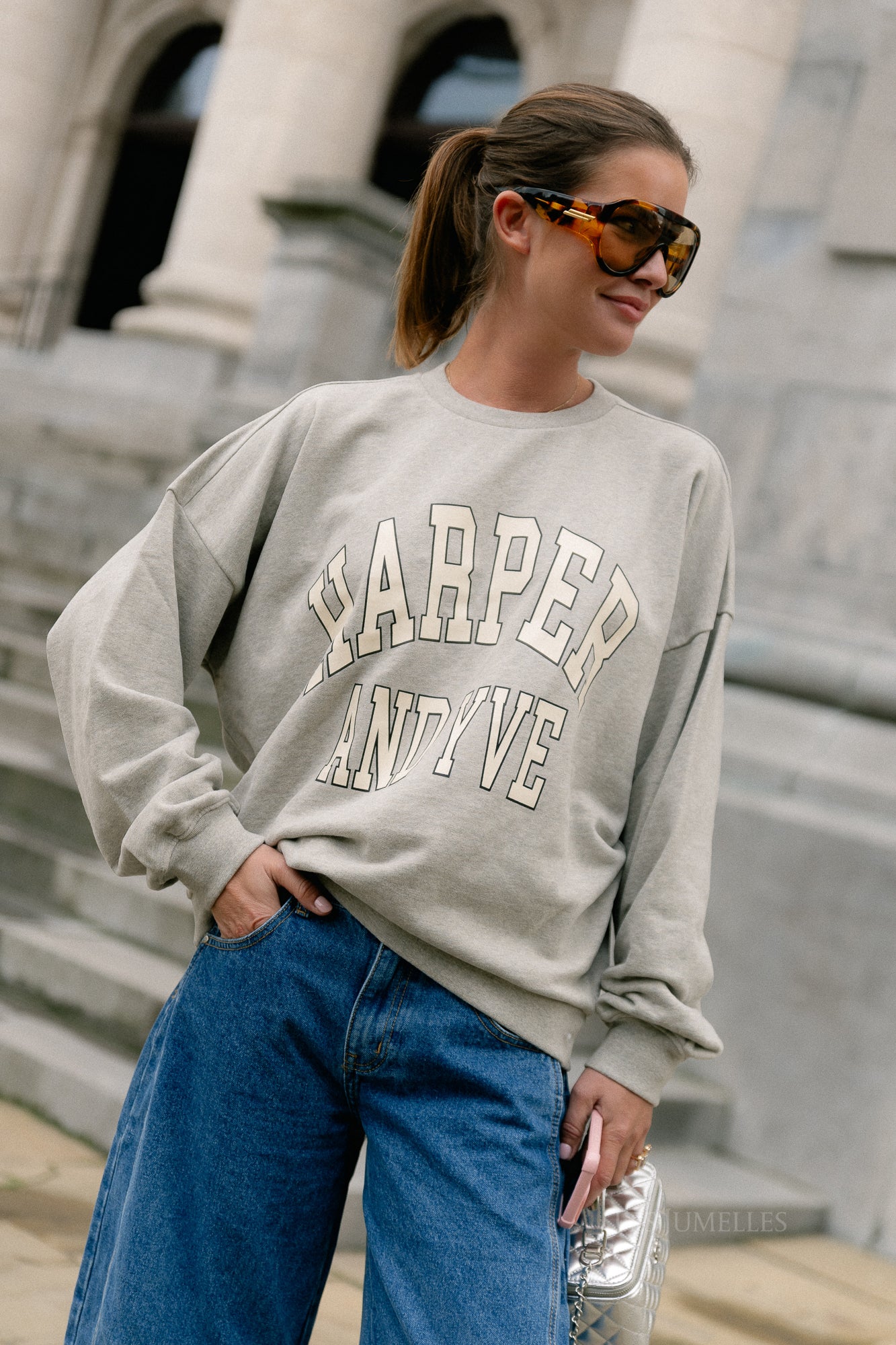 Varsity sweater grey melee