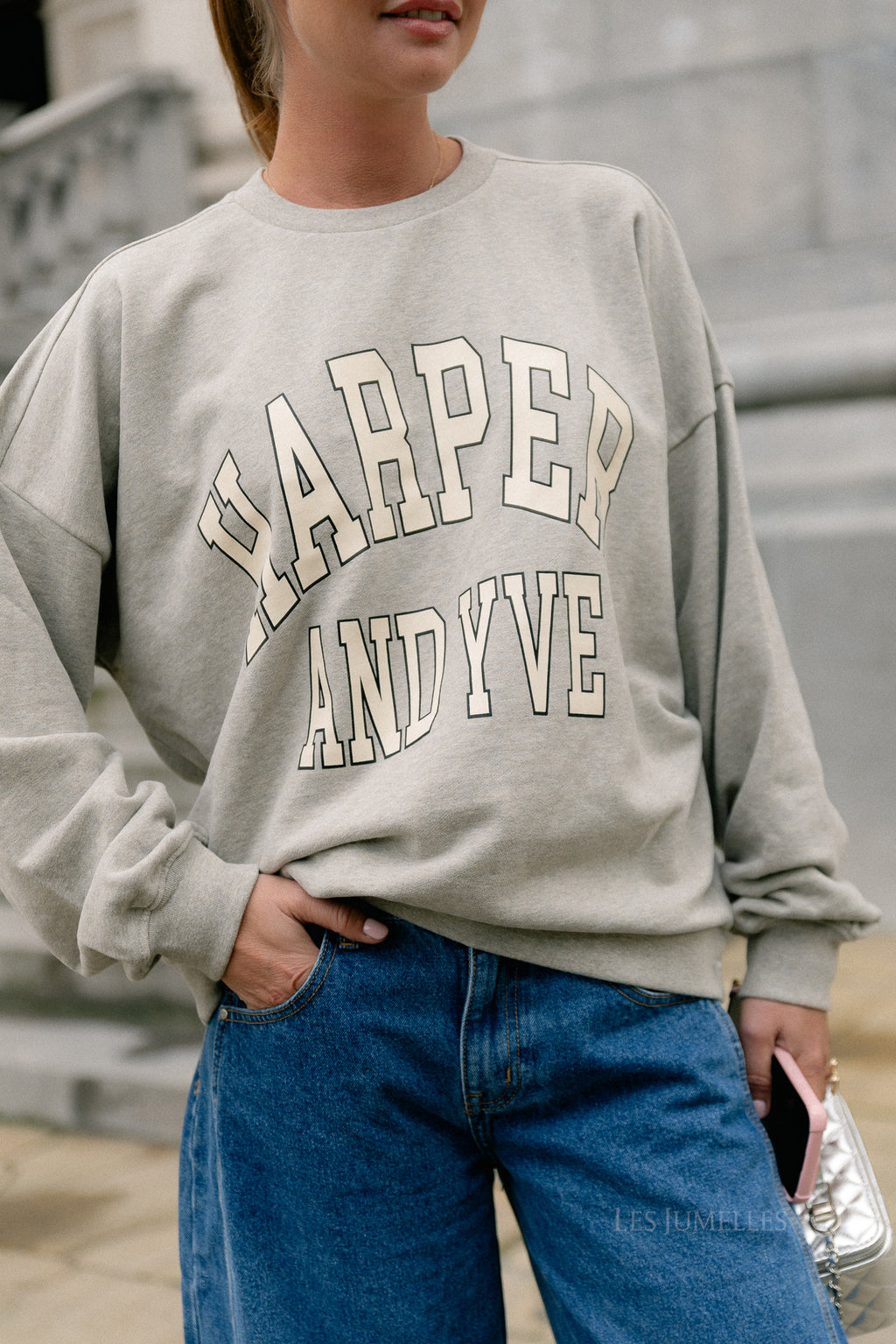 Varsity sweater grey melee