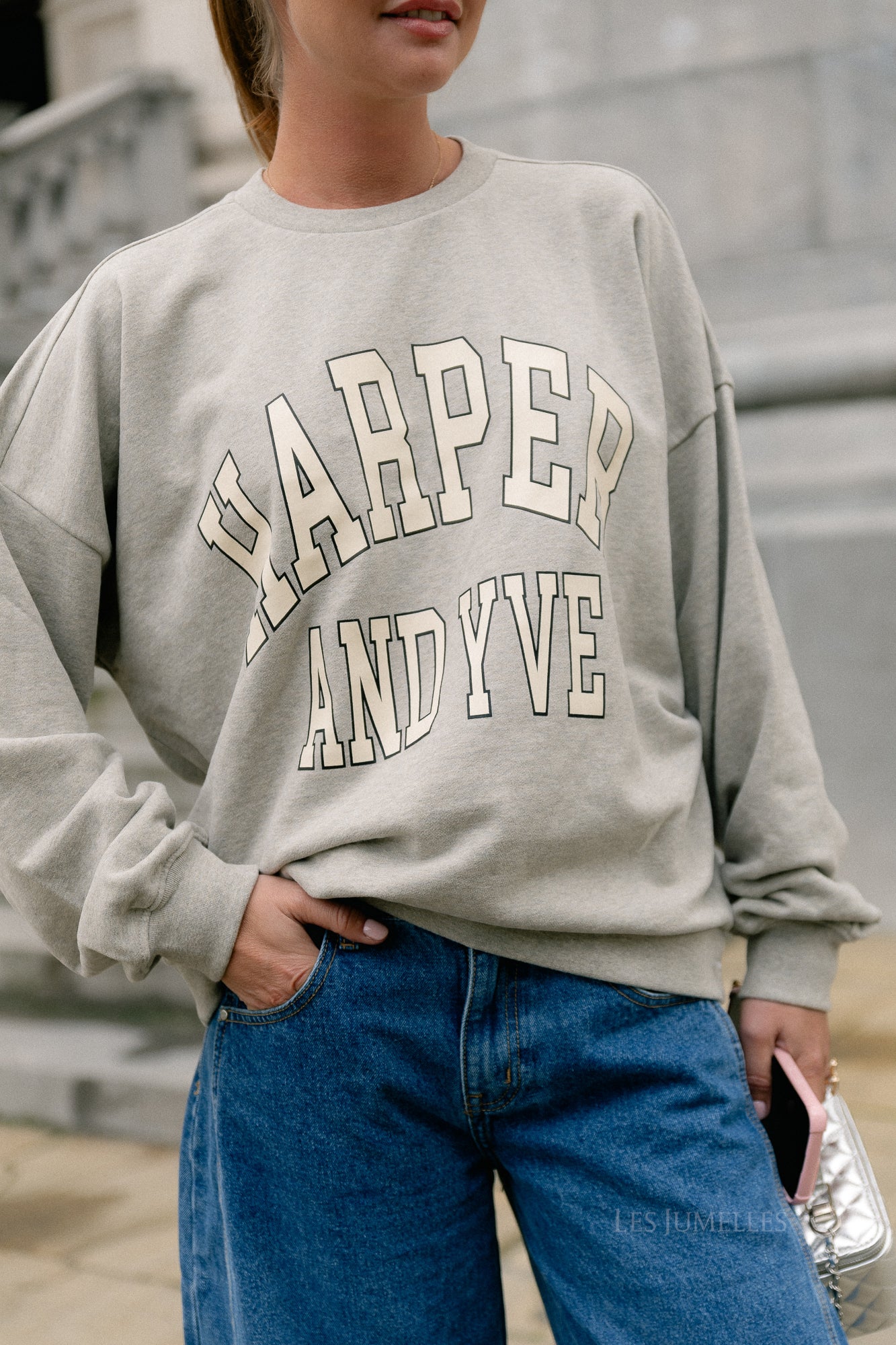 Varsity sweater grey melee