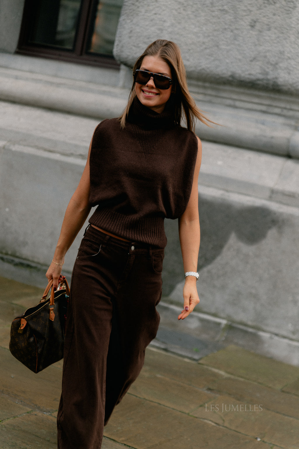 ROUCleo roll neck knit west chicory coffee