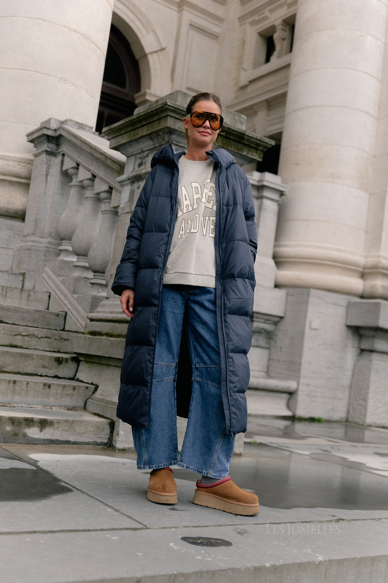 YASPoppel down blend coat navy blazer