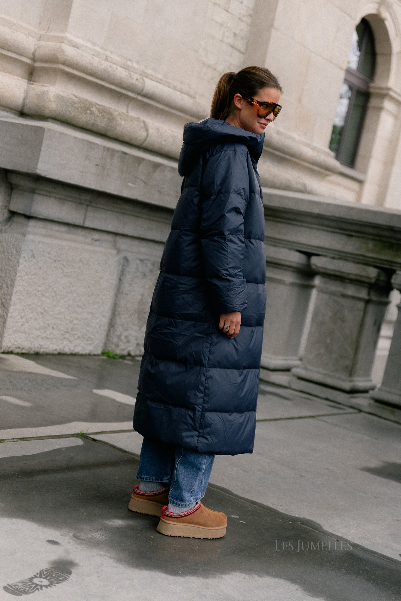 YASPoppel down blend coat navy blazer