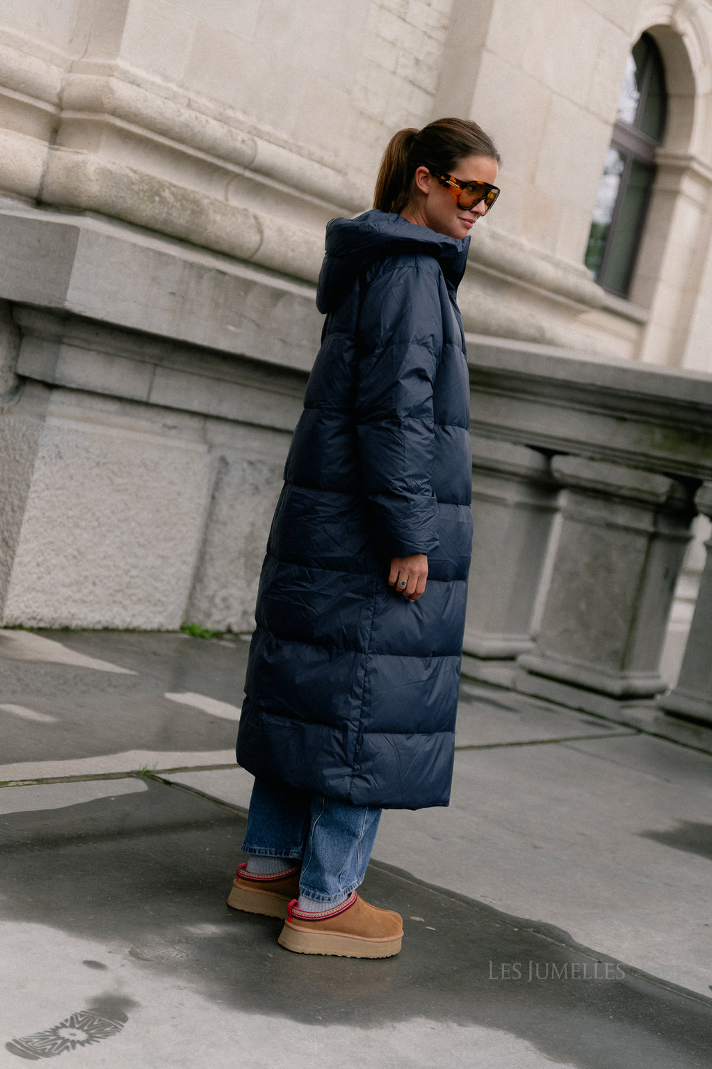 YASPoppel down blend coat navy blazer