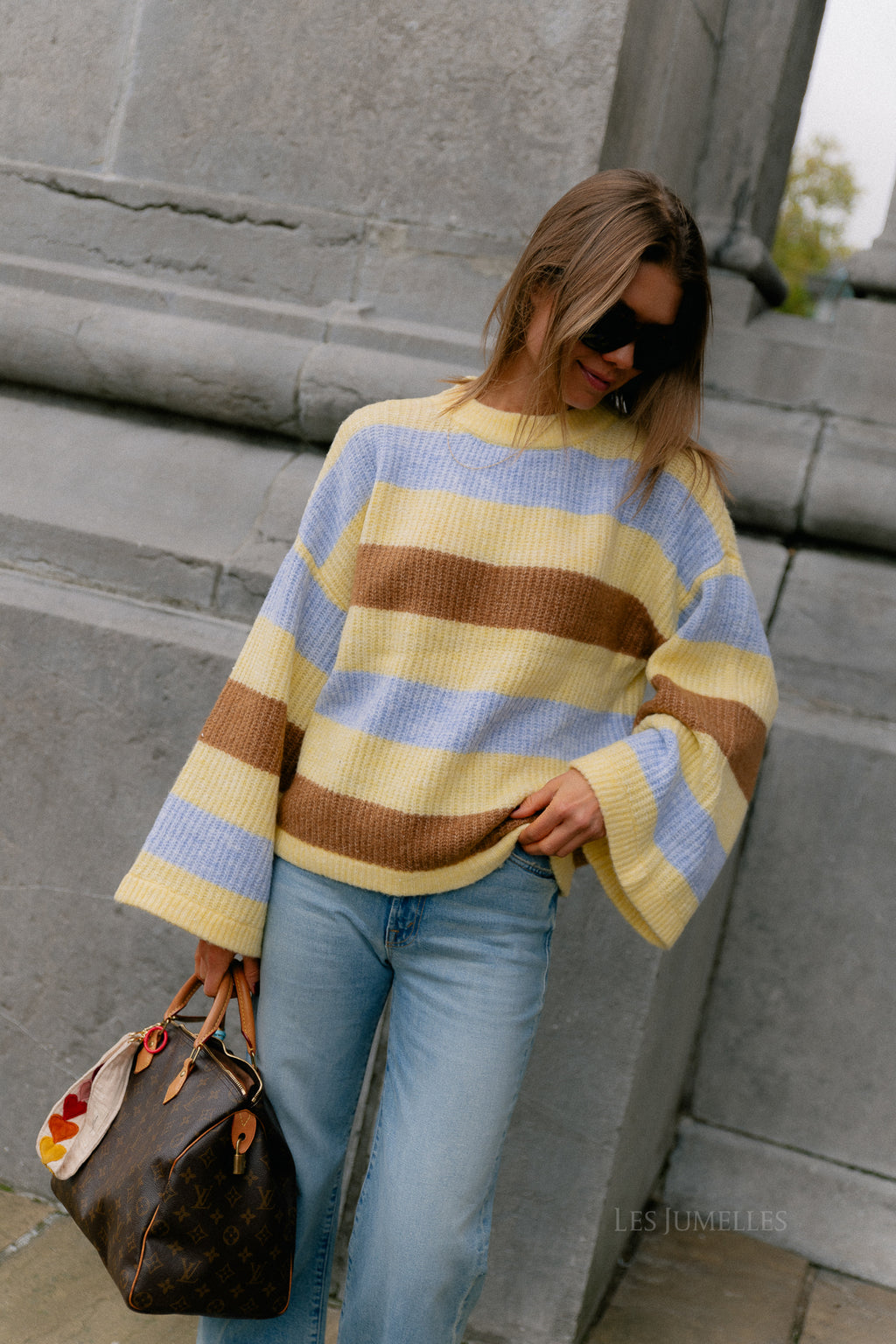 Alex jumper multi stripe yellow