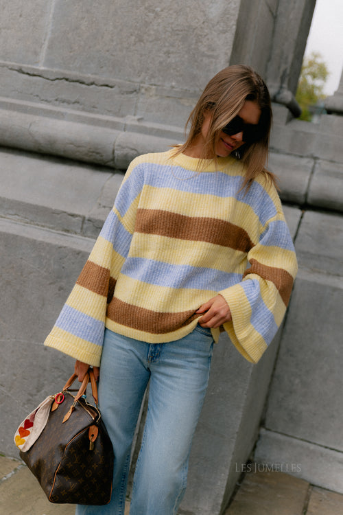 Alex jumper multi stripe yellow