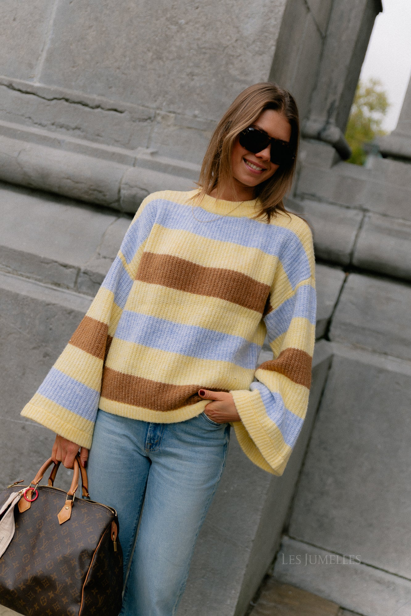 Alex jumper multi stripe yellow