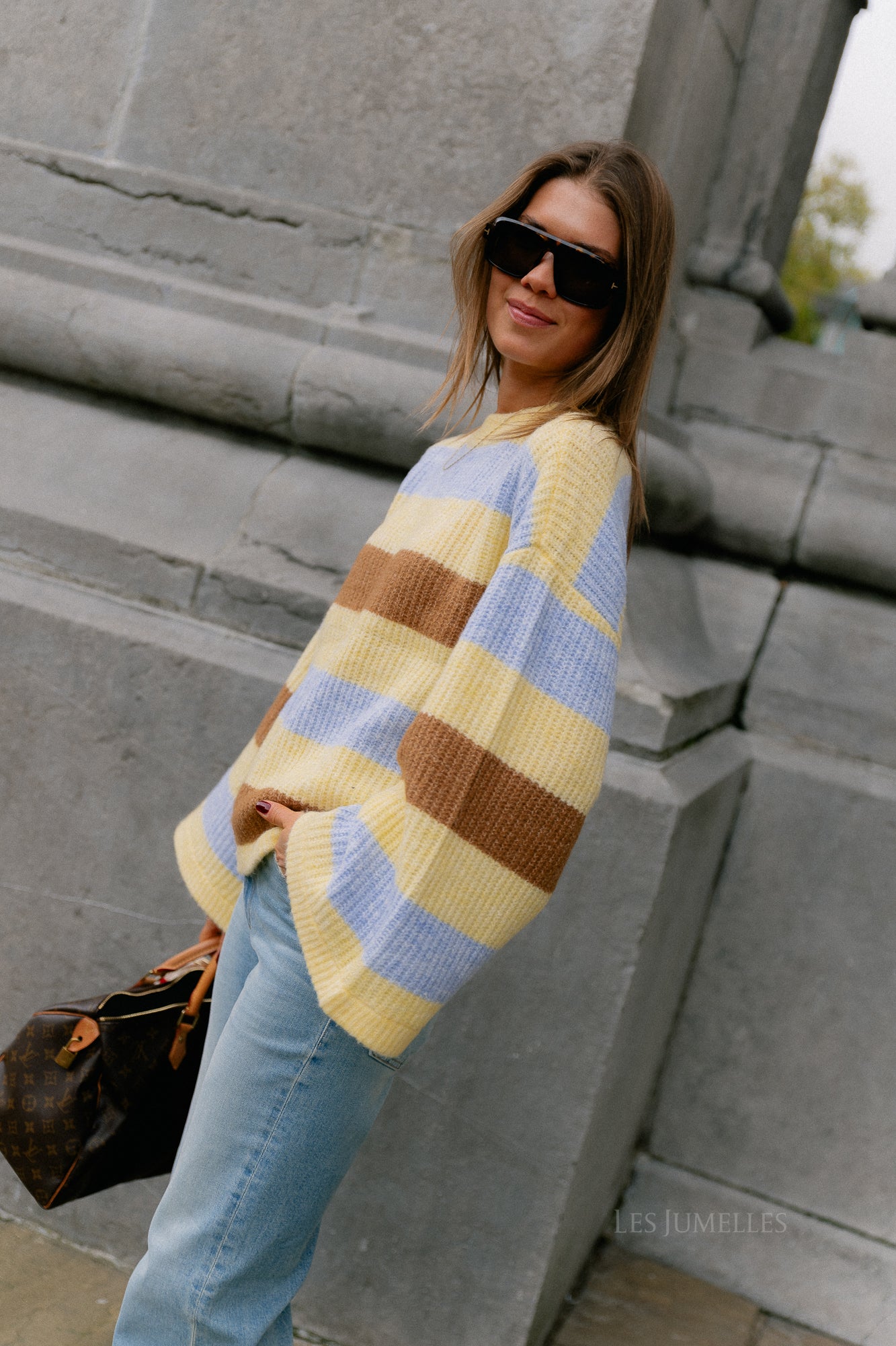 Alex jumper multi stripe yellow