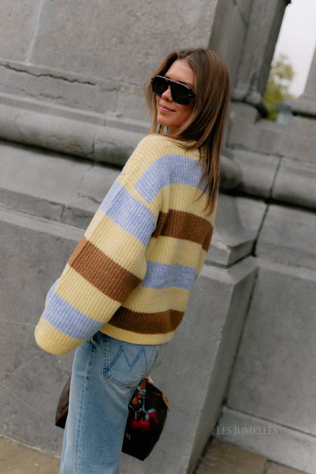 Alex jumper multi stripe yellow