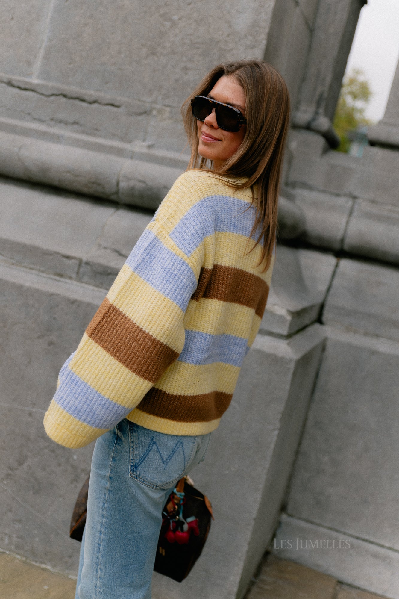 Alex jumper multi stripe yellow