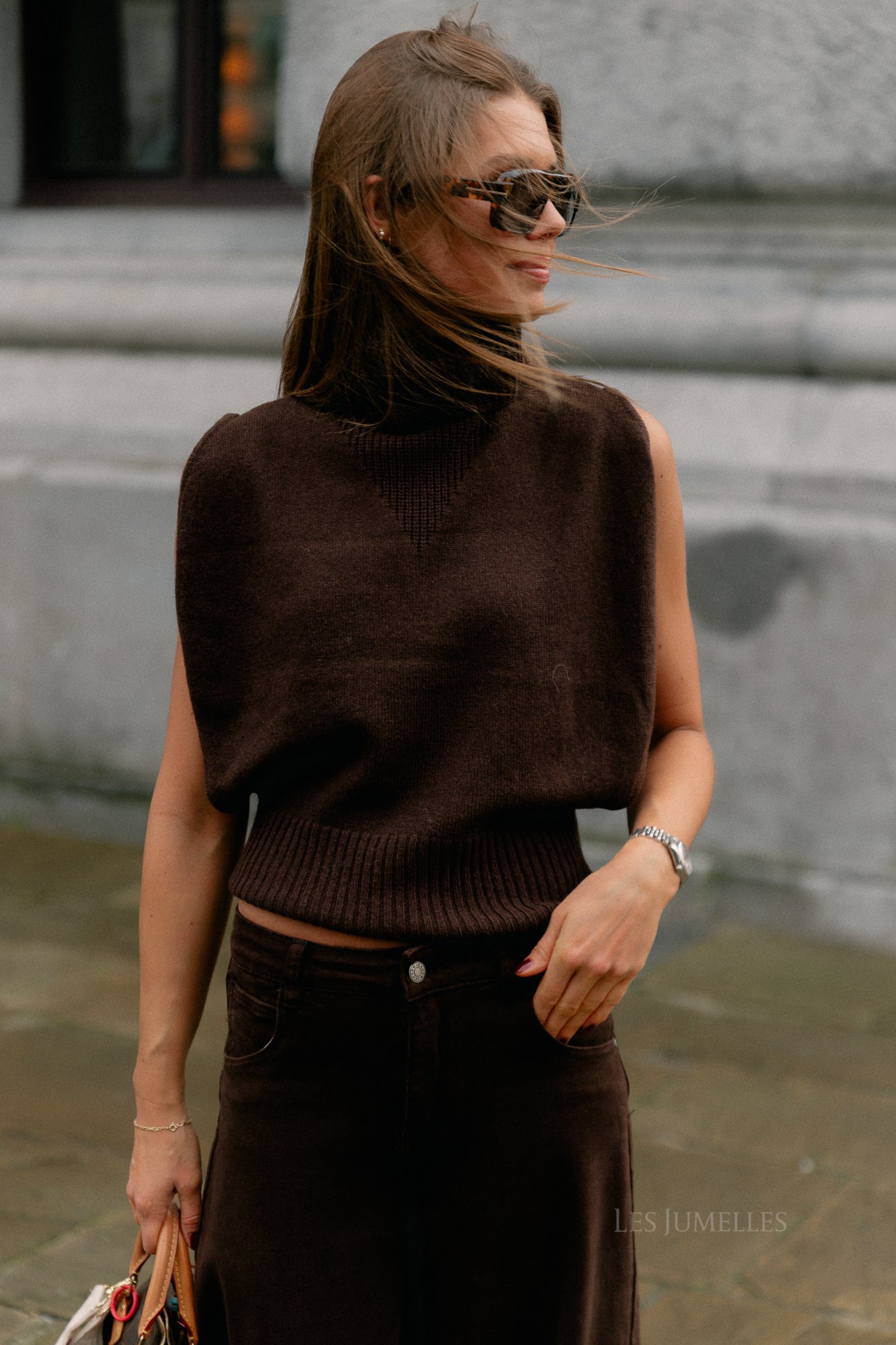 ROUCleo roll neck knit west chicory coffee