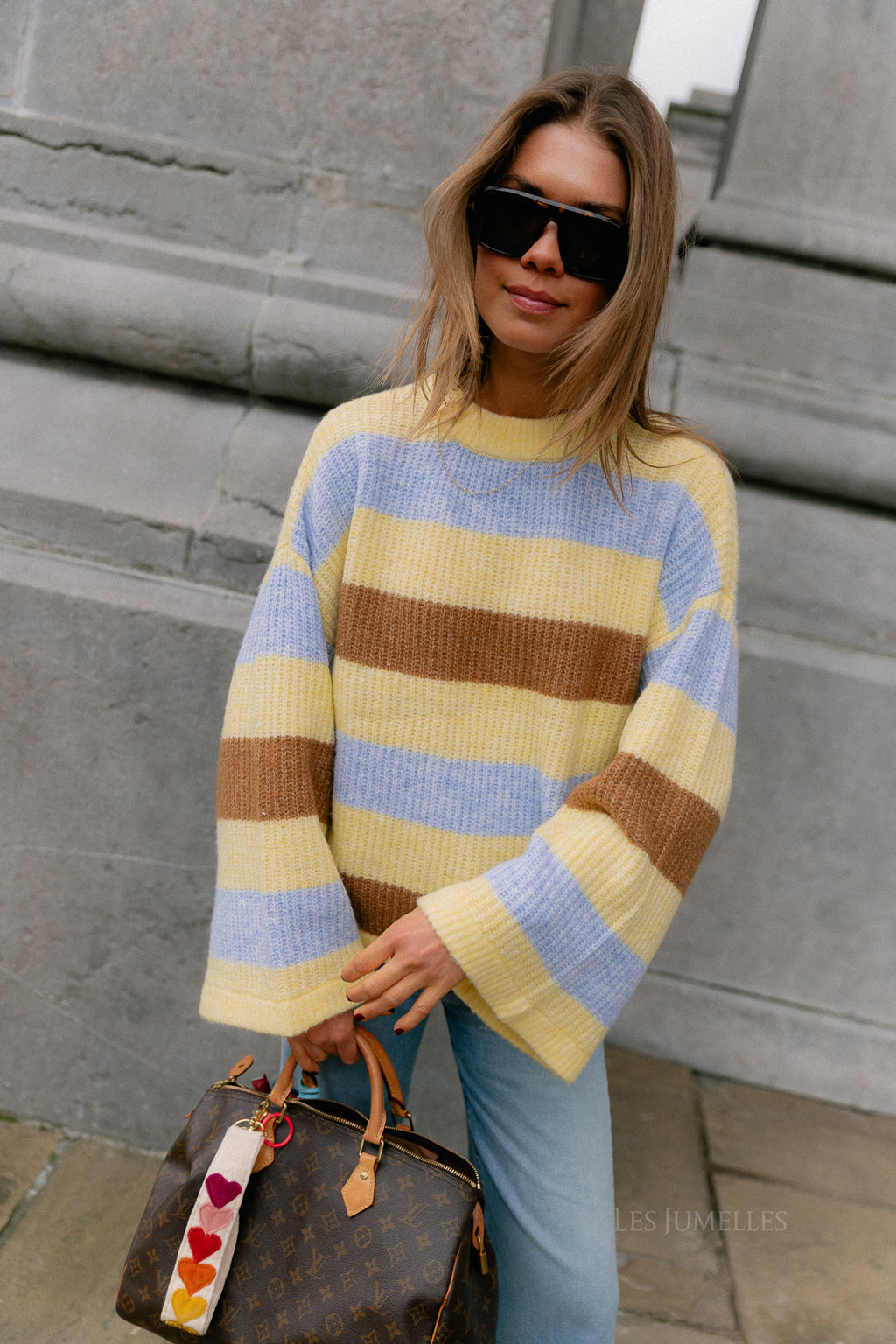 Alex jumper multi stripe yellow