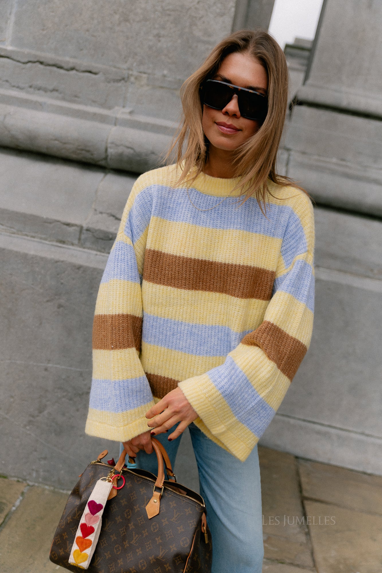 Alex jumper multi stripe yellow