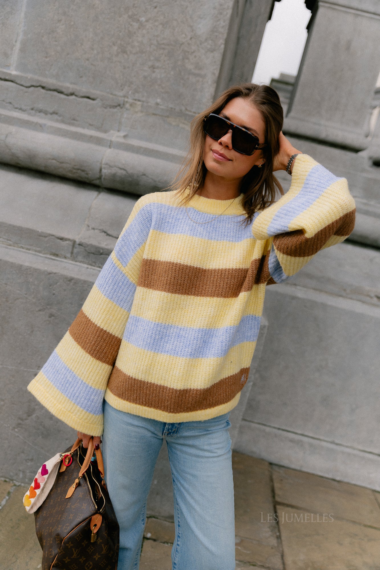 Alex jumper multi stripe yellow